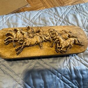 Gold Horse Relief Wall Accent Plaque - Decorative Home Accent